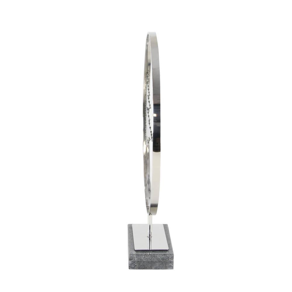 Contemporary Black Stainless Steel Geometric Statue, 19" x 23"