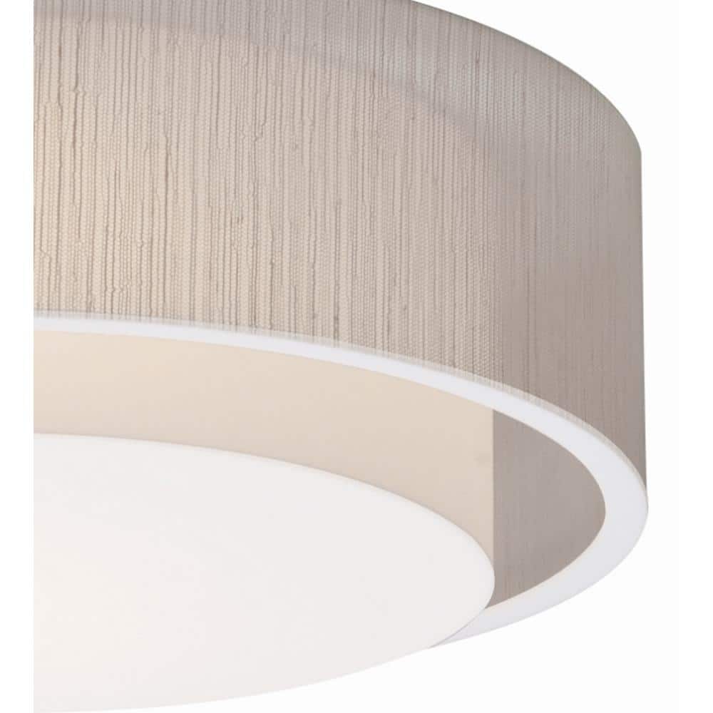 Sanibel 18'' White Acrylic & Fabric LED Flush Mount Ceiling Light