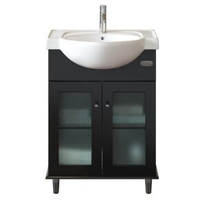 Tux 30 in. W x 19 in. D x 33 in. H Bathroom Vanity in Espresso with White Ceramic Top with White Sink