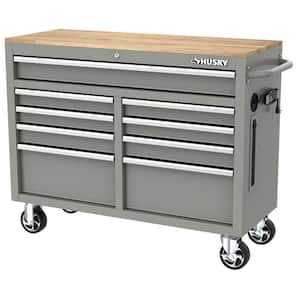 Tool Storage 46 in. W Gloss Gray Mobile Workbench Cabinet