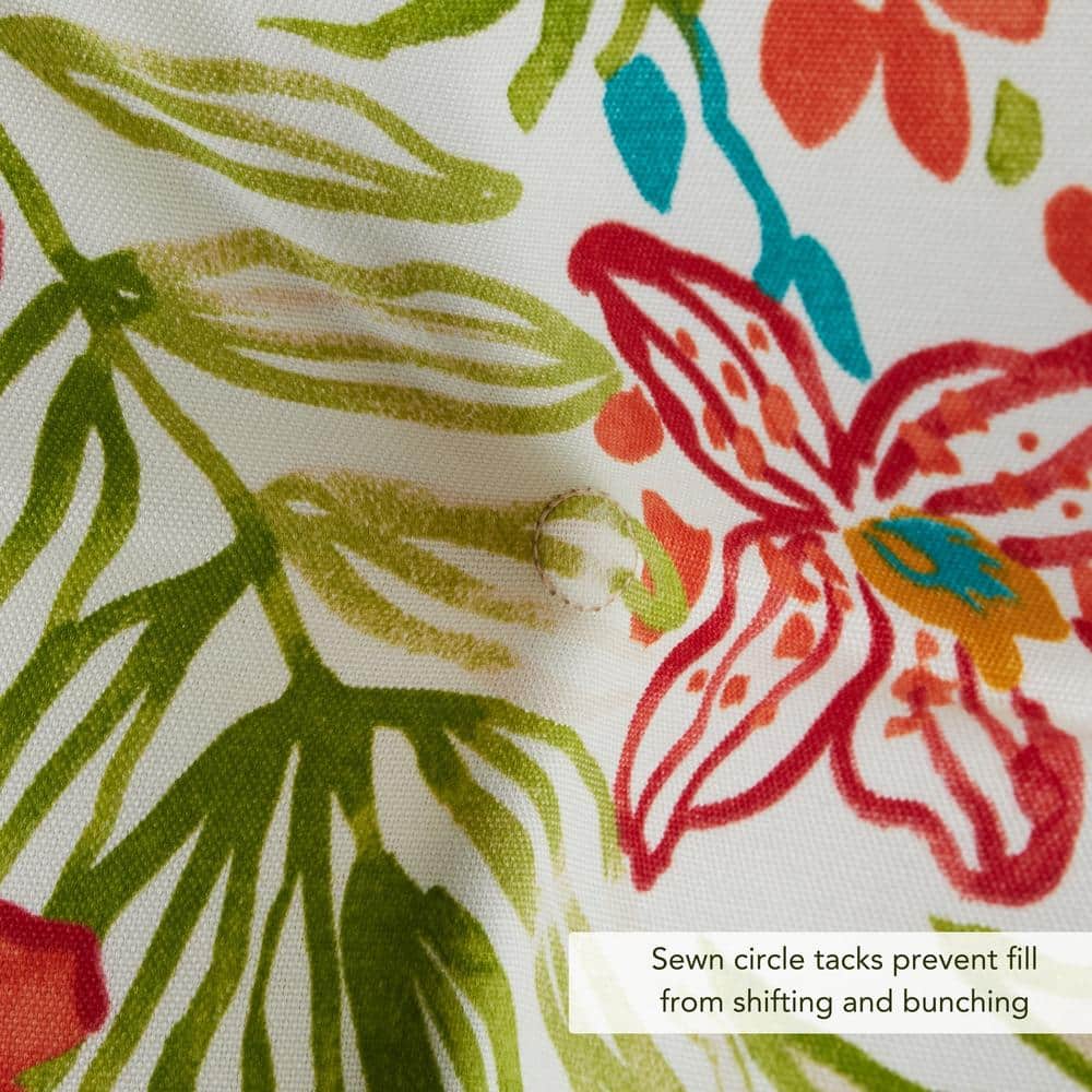 Breeze Floral Outdoor Tufted Chair Cushion 42" x 21" Set of 2