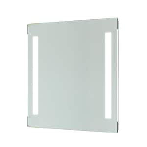 24 in. W x 28 in. H Frameless Rectangular LED Light Bathroom Vanity Mirror in Clear