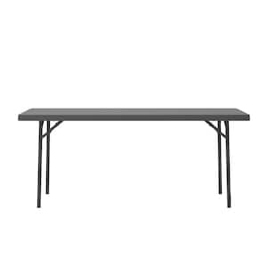 6' Commercial Blow Mold Folding Table, Gray