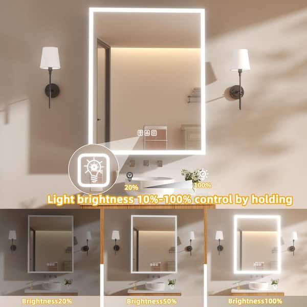 FAMYYT 24 in. W x 30 in. H Rectangular LED Dynamic Flow Lighting