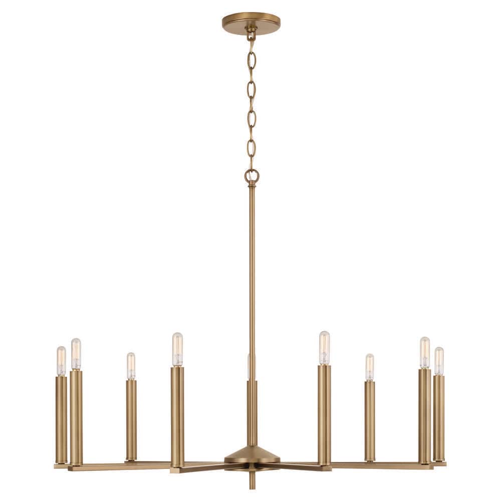 Portman 9-Light Aged Brass Candle Style Chandelier