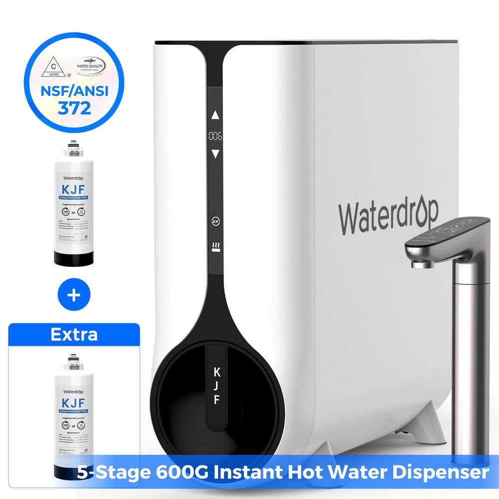 Reverse Osmosis Instant Hot Water RO Filter System,Tankless,Under Sink,Smart LED Faucet,Extra WD-KJF Replacement Filter