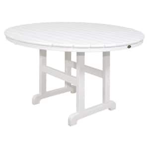 Monterey Bay 48 in. Classic White Round Patio Dining Table