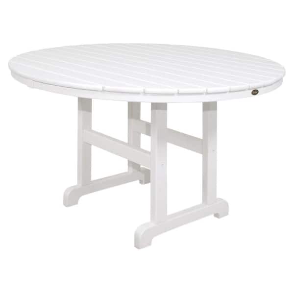 Trex Outdoor Furniture Monterey Bay 48 in. Classic White Round Patio Dining Table