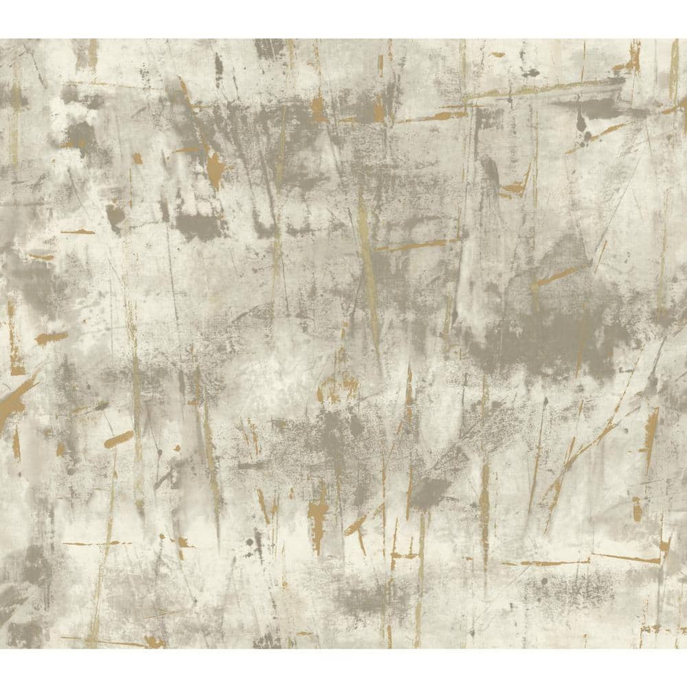 Gray Abstract Nonwoven Wallpaper with Metallic Accents
