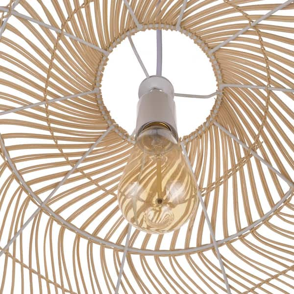 ARTURESTHOME 60W 1-Light Handwoven Rattan Pendant Lighting