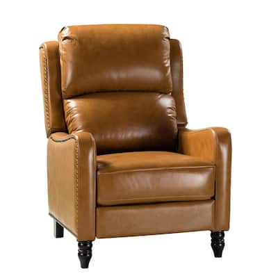 Tonle 29.5" Wide Camel Genuine Leather Manual Club Recliner