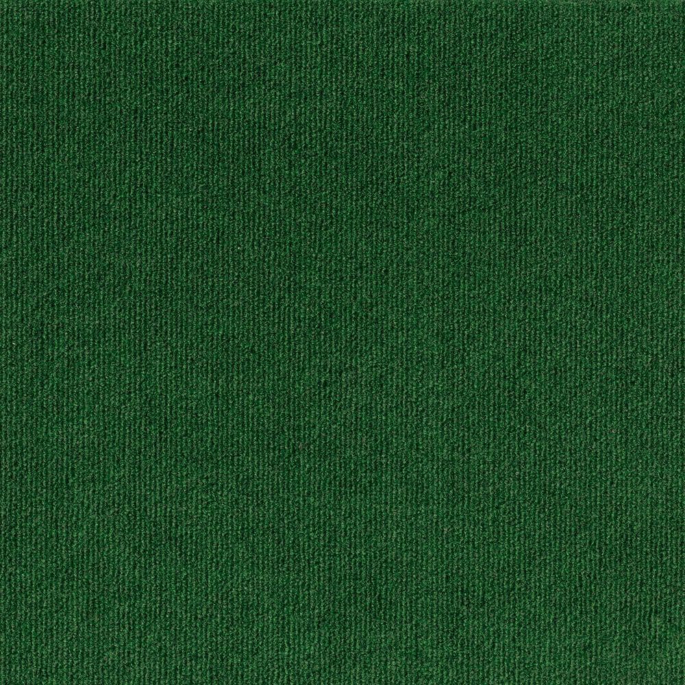TrafficMaster Elevations Leaf Green 12 ft. SD Polyester Ribbed Texture Indoor/Outdoor Needlepunch Carpet