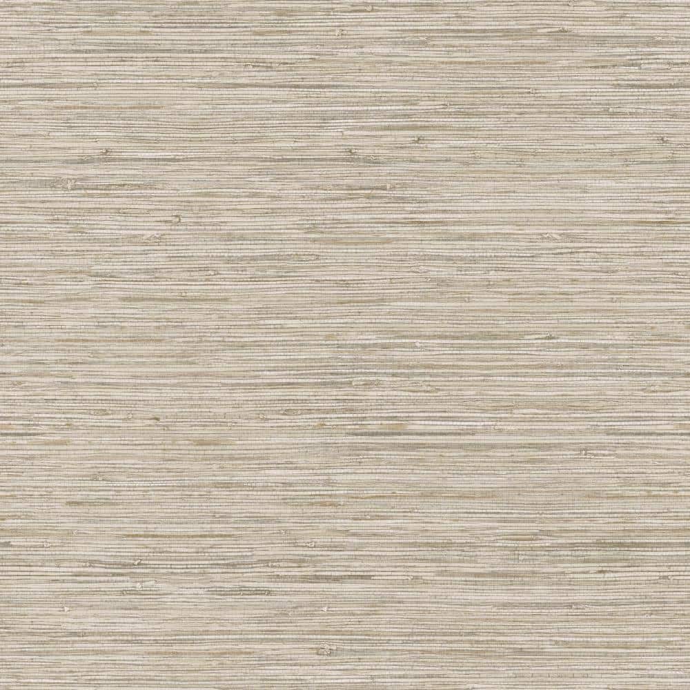 Taupe 3D Grasscloth Embossed Vinyl Wallpaper Roll