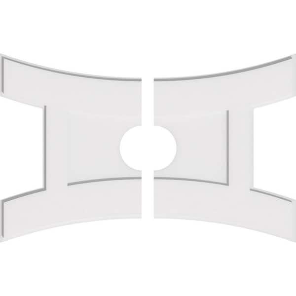 Ekena Millwork 38 in. W x 25-3/8 in. H x 6 in. ID x 1 in. P Haven Architectural Grade PVC Contemporary Ceiling Medallion (2-Piece)