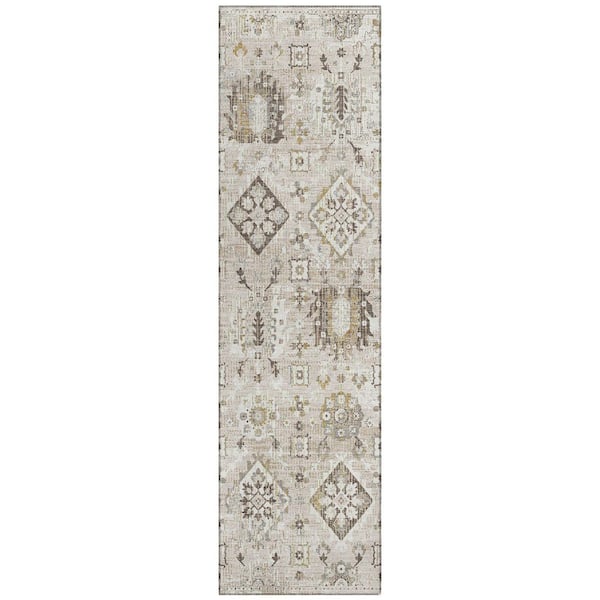 Chantille Machine Washable Indoor/Outdoor Abstract ACN1998 Linen 2 ft. 3 in. x 7 ft. 6 in. Runner Rug