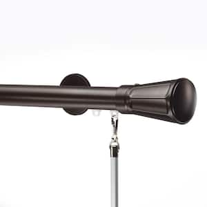 Tekno 25 - 48 in. Non-Adjustable 1-1/8 in. Single Traverse Window Curtain Rod Set in Maroon with Jiboo Finial