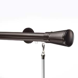 Tekno 25 - 96 in. Non-Adjustable 1-1/8 in. Single Traverse Window Curtain Rod Set in Maroon with Jiboo Finial