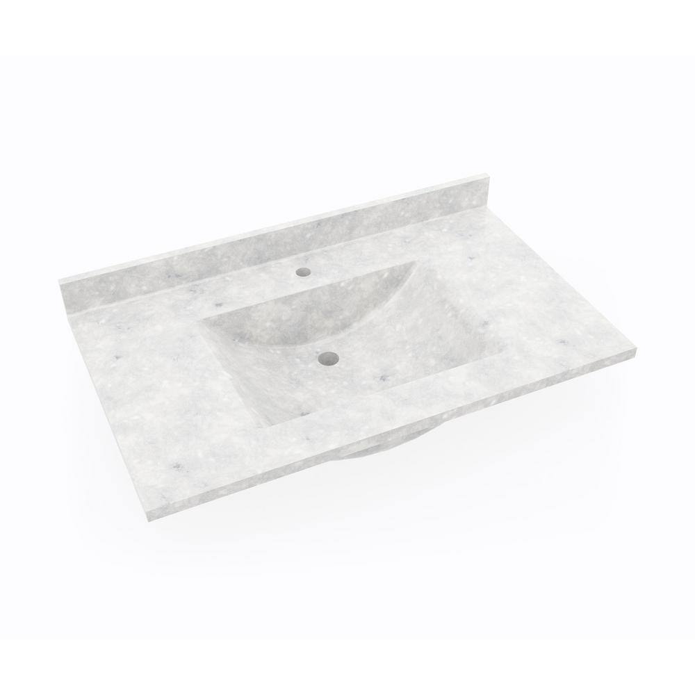 Ice Composite Stone 37'' Single Bathroom Vanity Top with Sink
