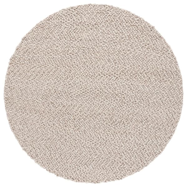 Natura 6 ft. x 6 ft. Beige/Taupe Solid Marle Round Area Rug