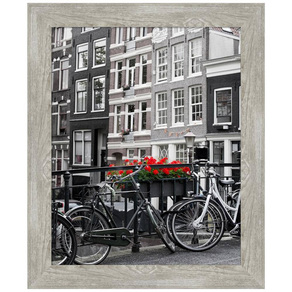 Dove Greywash Narrow Rustic Wood Wall Frame