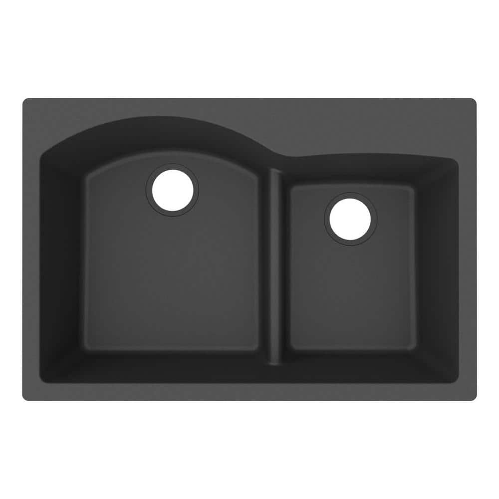 Matte Black Double Bowl Granite Composite Kitchen Sink
