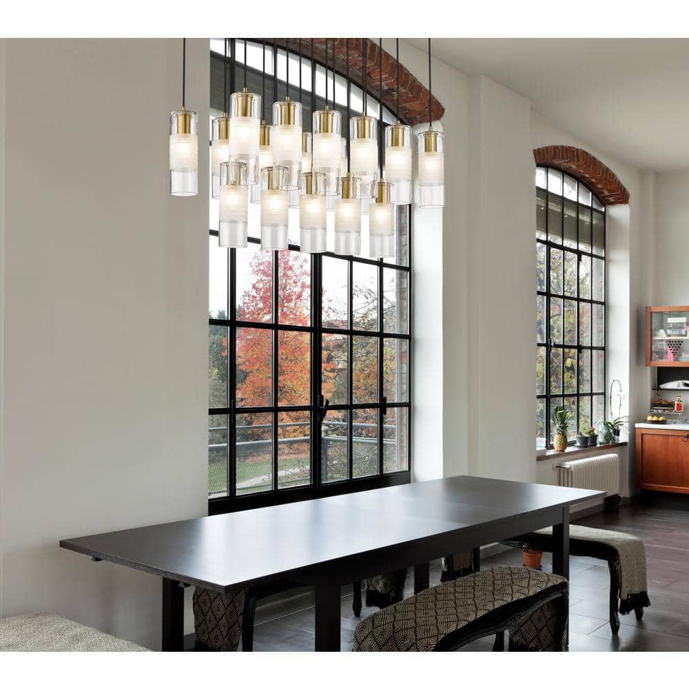 Alton 42" Modern Gold and Nickel Linear Chandelier