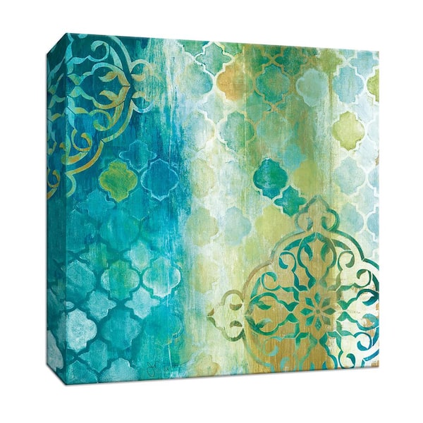 PTM Images 15 in. x 15 in. ''Teal Impression II'' Canvas Wall Art