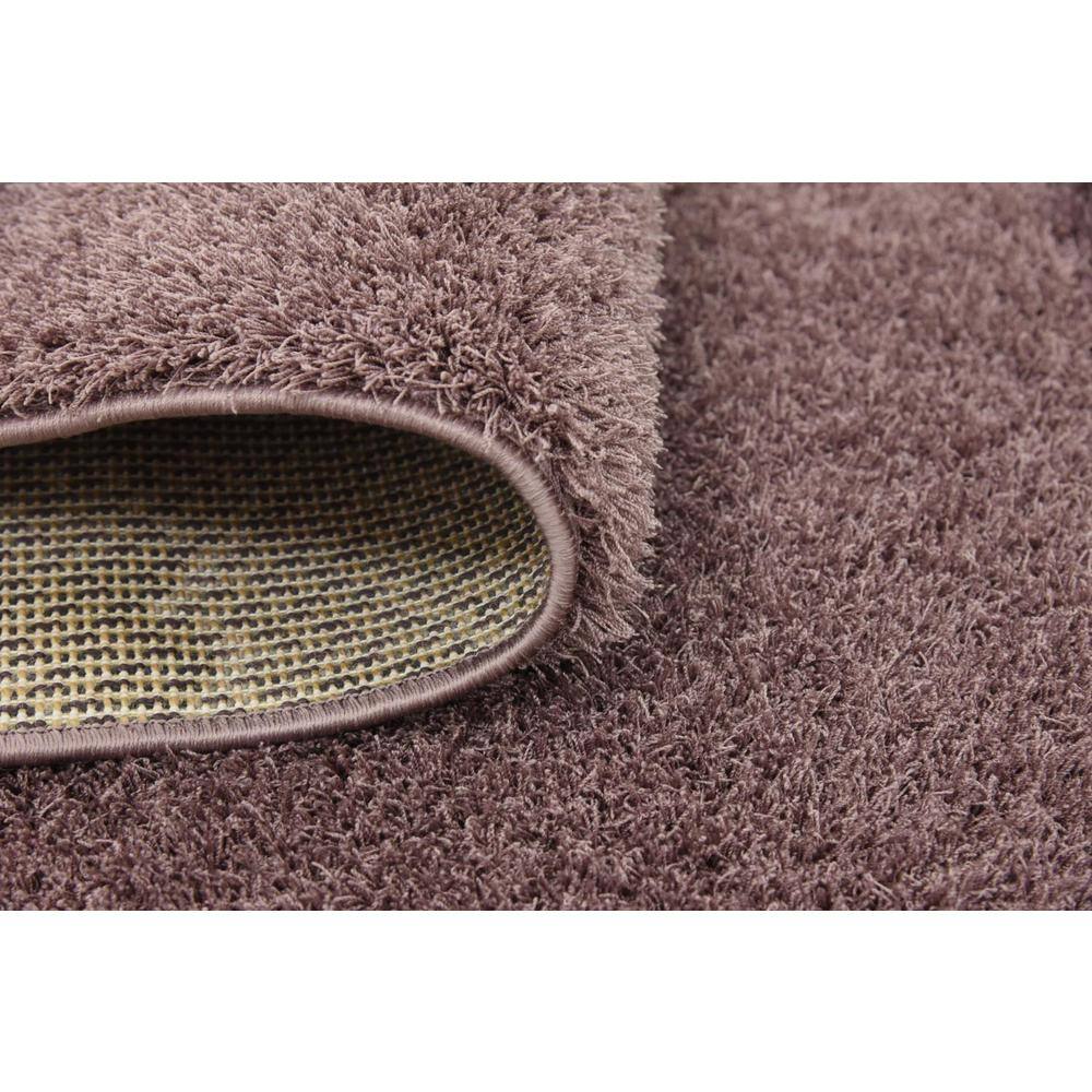 Mauve Rectangular Solid Shag Synthetic Area Rug 5' x 8'