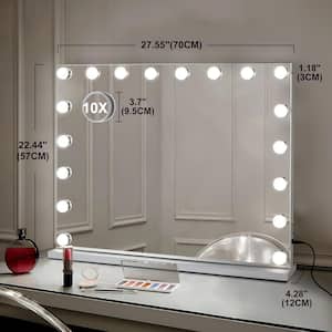 Hollywood Vanity Mirror with Lights 28 x 22 Inch Large Makeup Mirror with 18 Bulbs with 3 Color Modes and Touch Control