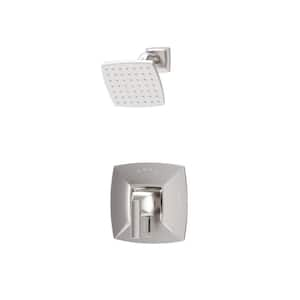 Oak HydroMersion Single Handle Shower Trim Kit with Volume Control in Satin Nickel 1.5 GPM (Valve Not Included)