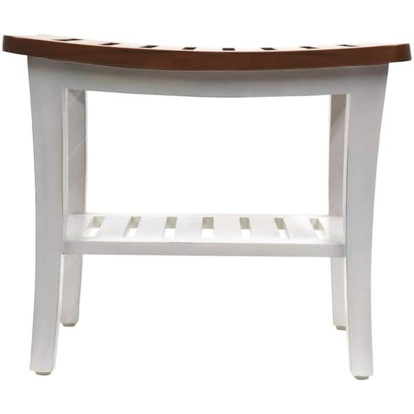 Unbranded 17.5 in. x 20 in. x 13.5 in. Farmhouse Genuine Teak Bench