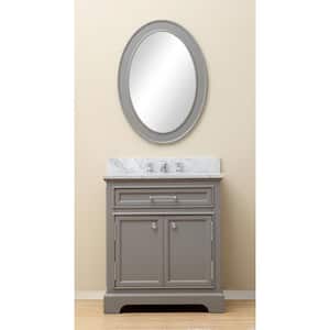 30 in. W x 21.5 in. D x 34 in. H Vanity in Cashmere Grey with Marble Vanity Top in Carrara White