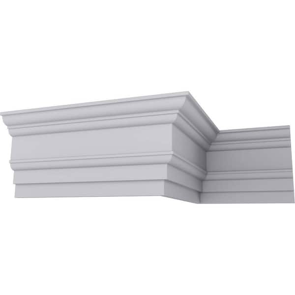 Ekena Millwork Traditional Massive Smooth 8.375 in. D x 19 in. W x 12 in. L Polyurethane Crown Moulding Sample