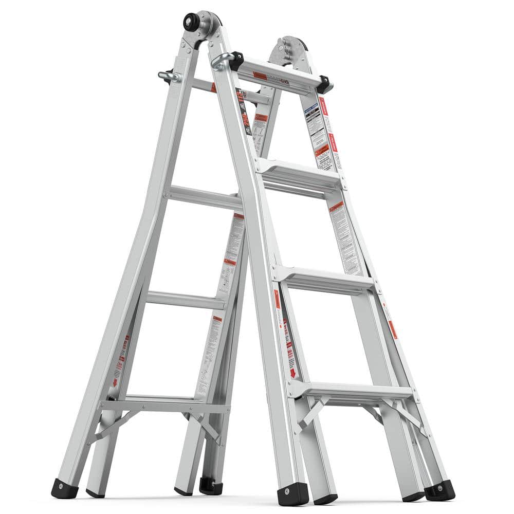 5 in 1 Multi-Position 17 ft. Foldable Aluminum Ladder Straight Ladder ANSI 