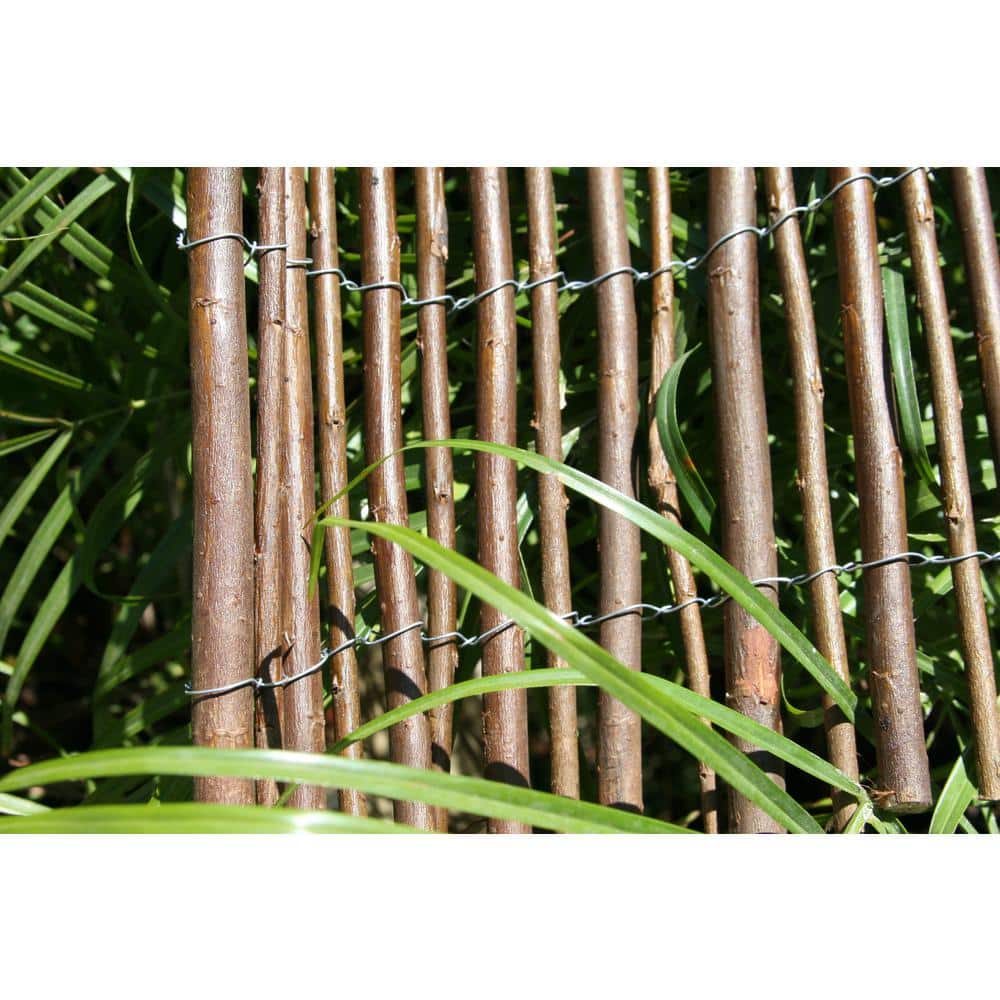Natural Brown Willow Wood Rolled Garden Fence 6ft x 16ft