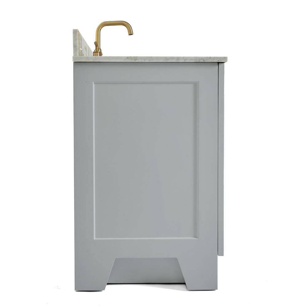 Gray Freestanding Single Vanity with Carrara Marble Top