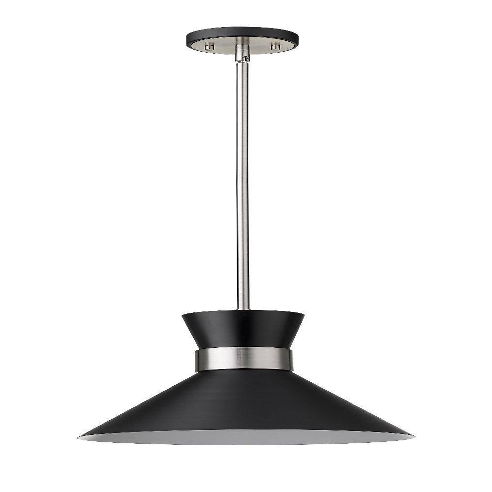 Soriano Matte Black Steel 13.25" Industrial Pendant Light