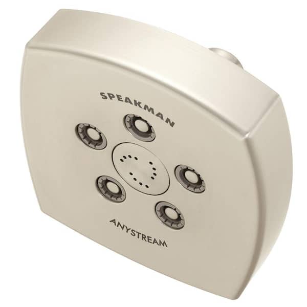 Speakman 3-Spray 5 in. Single Wall Mount Fixed Adjustable Shower Head in Brushed Nickel