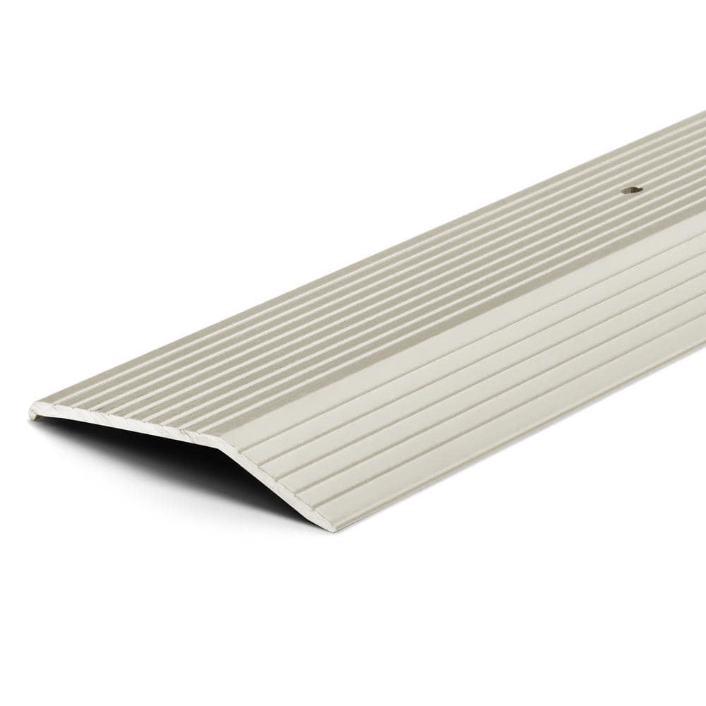 M-D 0.38 in. H X 72 in. L Polished Silver Silver Aluminum Carpet Trim M-D 0.38 in. H X 72 in. L Polished Silver Silver Aluminum Carpet Trim
