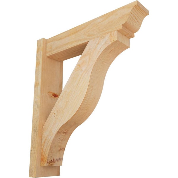 Ekena Millwork 6 in. x 28 in. x 24 in. Douglas Fir Fuston Traditional Rough Sawn Outlooker