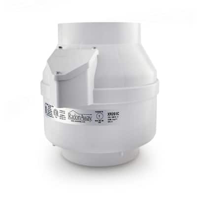XR261 6 in. Inlet and Outlet Inline Radon Fan in White with 1.6 in. Maximum Operating Pressure