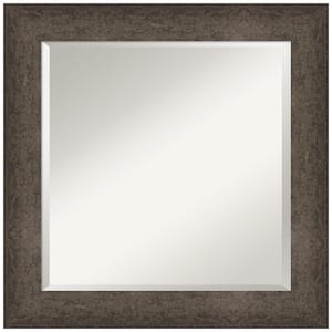 Dappled Light Bronze 25.5 in. x 25.5 in. Beveled Modern Square Wood Framed Bathroom Wall Mirror in Bronze