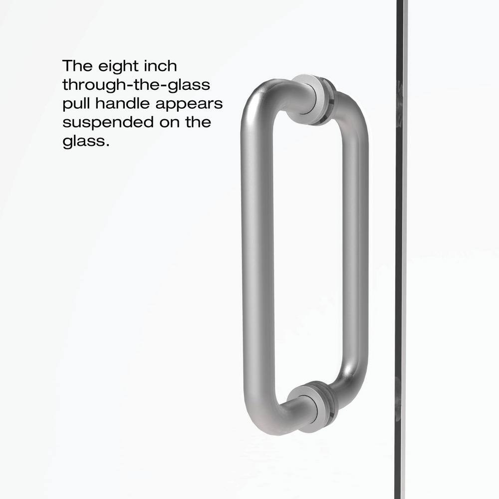 Celesta 76" High Brushed Nickel Frameless Shower Door with Clear Glass