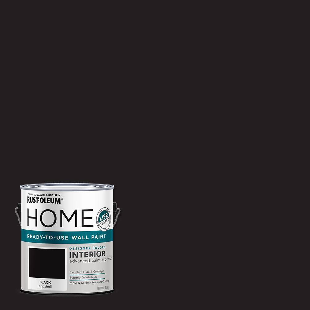 Rust Oleum Home 1 Gal Eggshell Black Interior Wall Paint 365502 The Home Depot rust oleum home 1 gal eggshell black interior wall paint