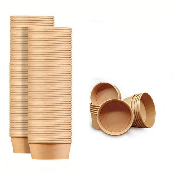 70-Piece 35 fl. oz. Natural Paper Bowls, Disposable Soup Bowls, Plastic Free Party Supplies for Hot/Cold Food, Soup