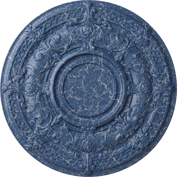 Ekena Millwork 1-3/8 in. x 33-7/8 in. x 33-7/8 in. Polyurethane Dauphine Ceiling Medallion, Americana Crackle