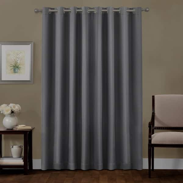Grey Geometric Thermal Blackout Curtain, 84 Inch Door Panel Curtains