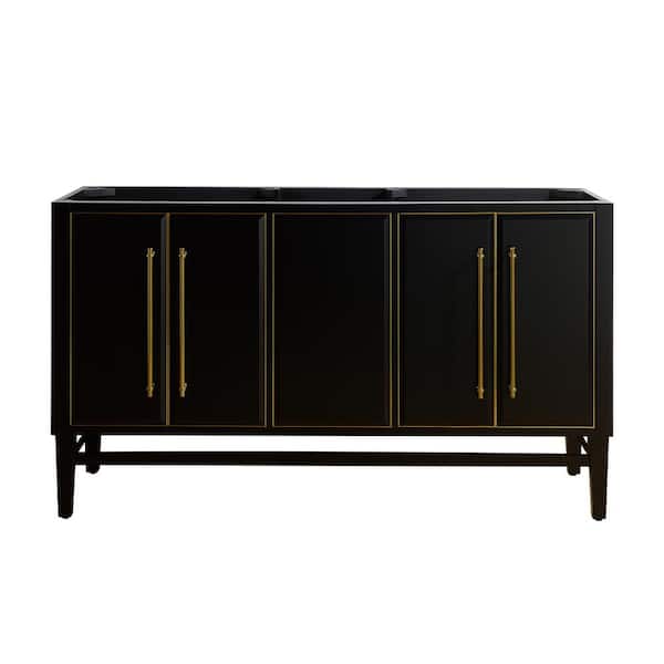 Avanity Mason 60 in. Bath Vanity Cabinet Only in Black with Gold Trim