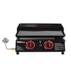 18 in. 2-Burner Portable Countertop Griddle in Black