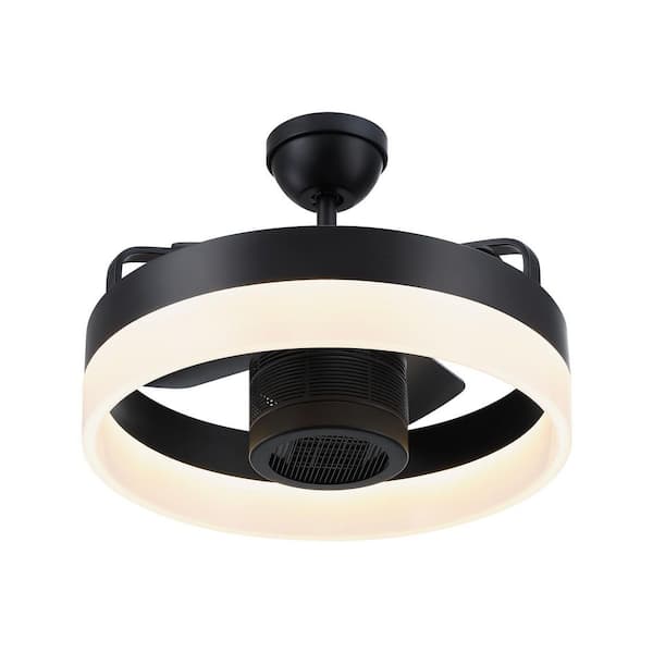 SkyFan & Turbo Heater 4 Blade 24" Plug & Play Matte Black Fandelier with Heater and LED Light